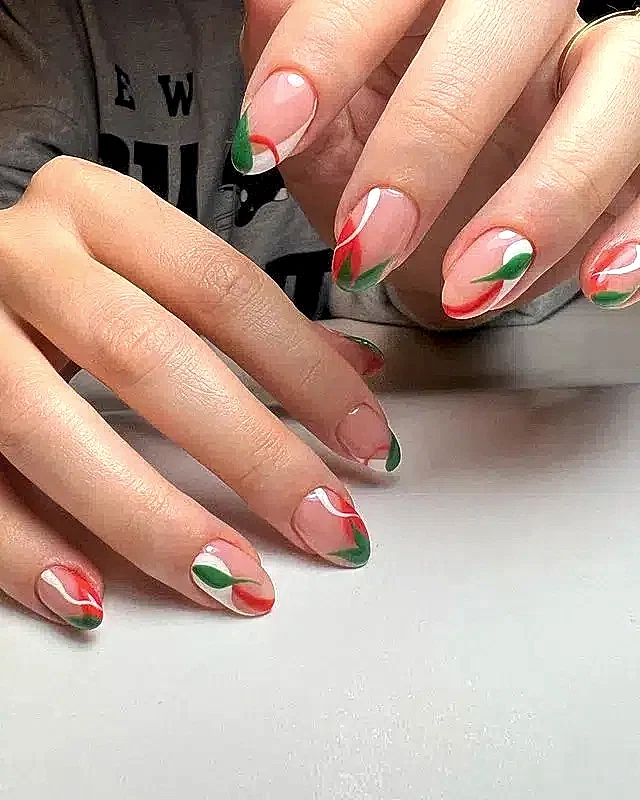 yapraklı nail art